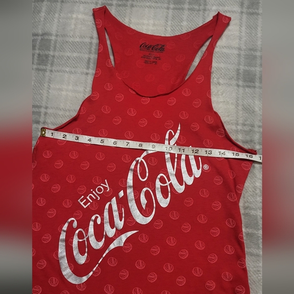 Coca-Cola Red With Silver Foil Logo Tank Med 7-9 - Picture 4 of 10
